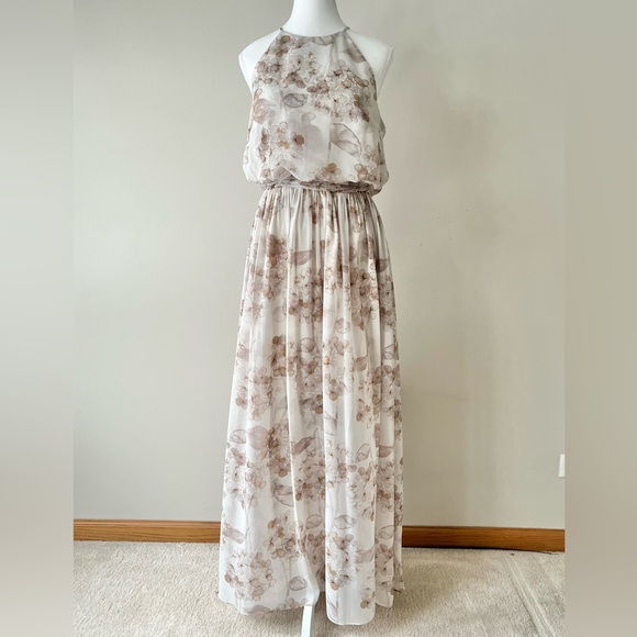BHLDN Donna Morgan Floral Halter Maxi Dress – EUC Size 12 - Picture 3 of 8